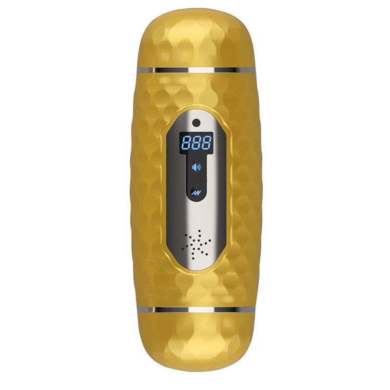 Golden Knight 10 Frequency Male Masturbator Double Heads Realist Vagina Auto-Heating Voice Blowjob Toy-Uxolclub - Best Adult Sex Toys Online Retailers