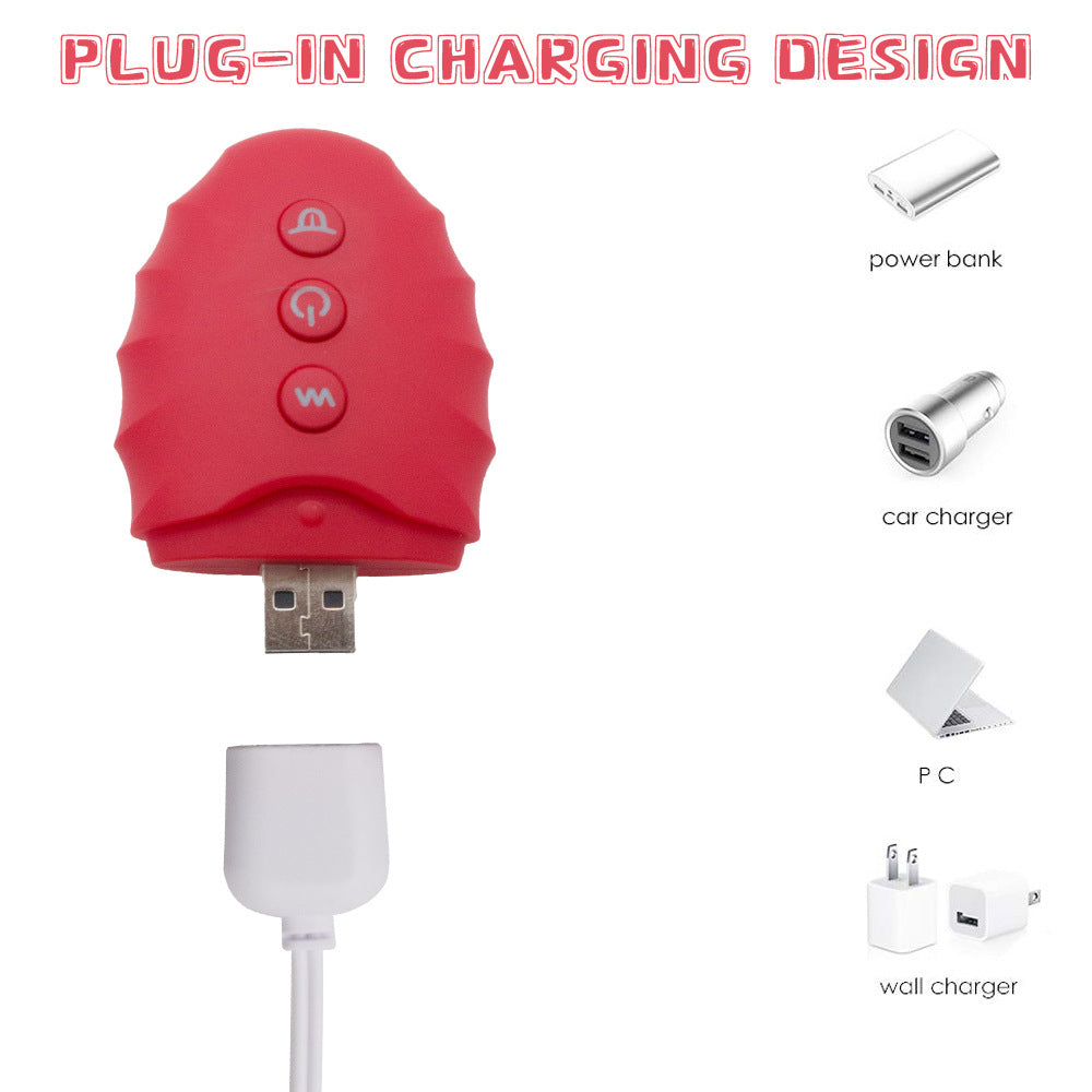 Double Tongue Licking Rose Vibrator Female Masturbation Vibrating Egg-Uxolclub