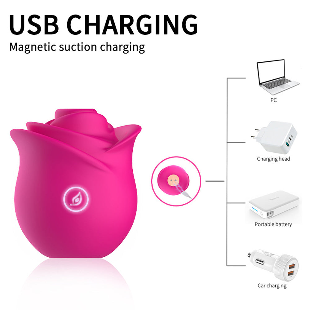 Sucking Rose Vibrator Female Massage Rose Petal Masturbator-Uxolclub