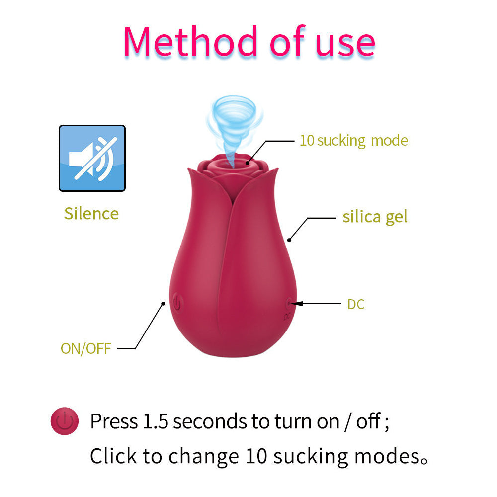 Female Masturbation Rose Vibrator | Vibrating Suction Rose Sex Toys-Uxolclub