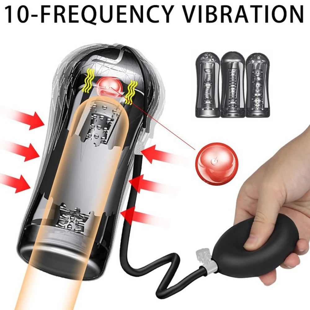 Multi-Channel Airbag 10 Frequency Vibration Masturbation Cup-Uxolclub