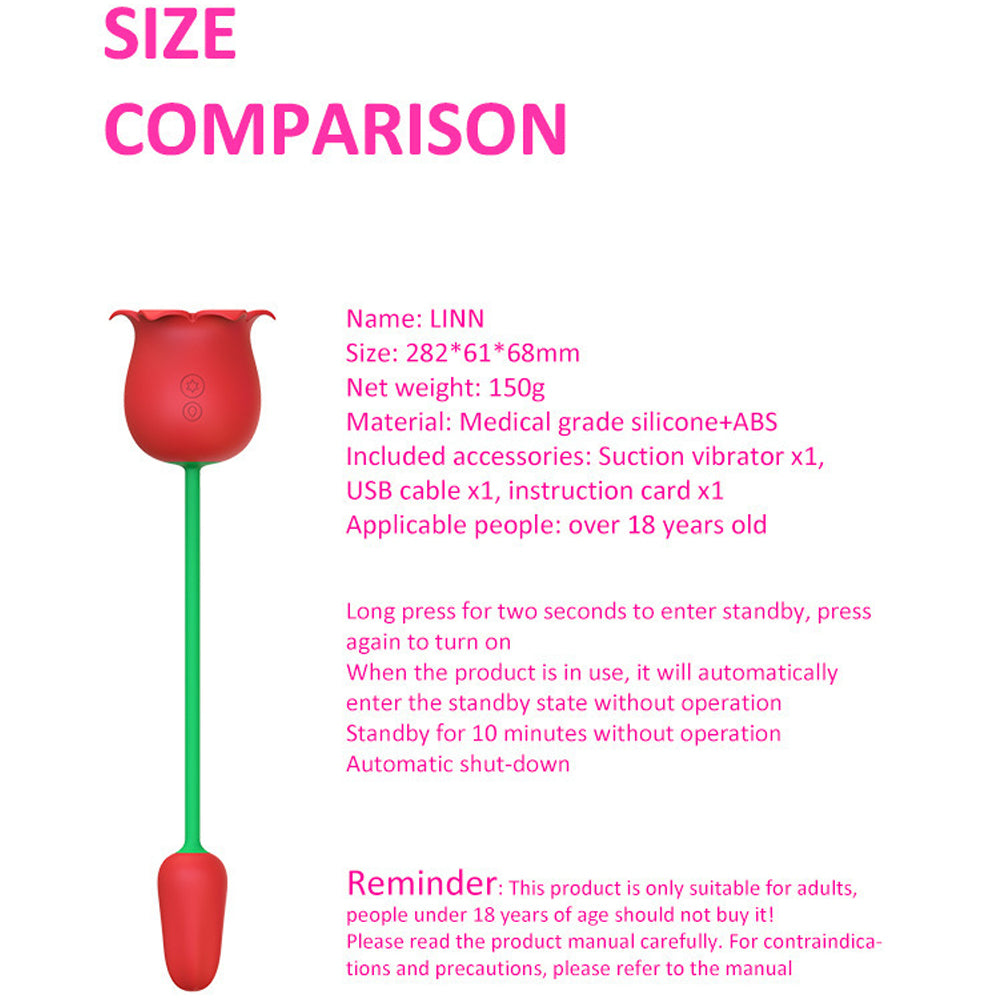 Rose Vibrator Stamen Vibrating Suction Clitoral Massage Vibrating Egg-Uxolclub