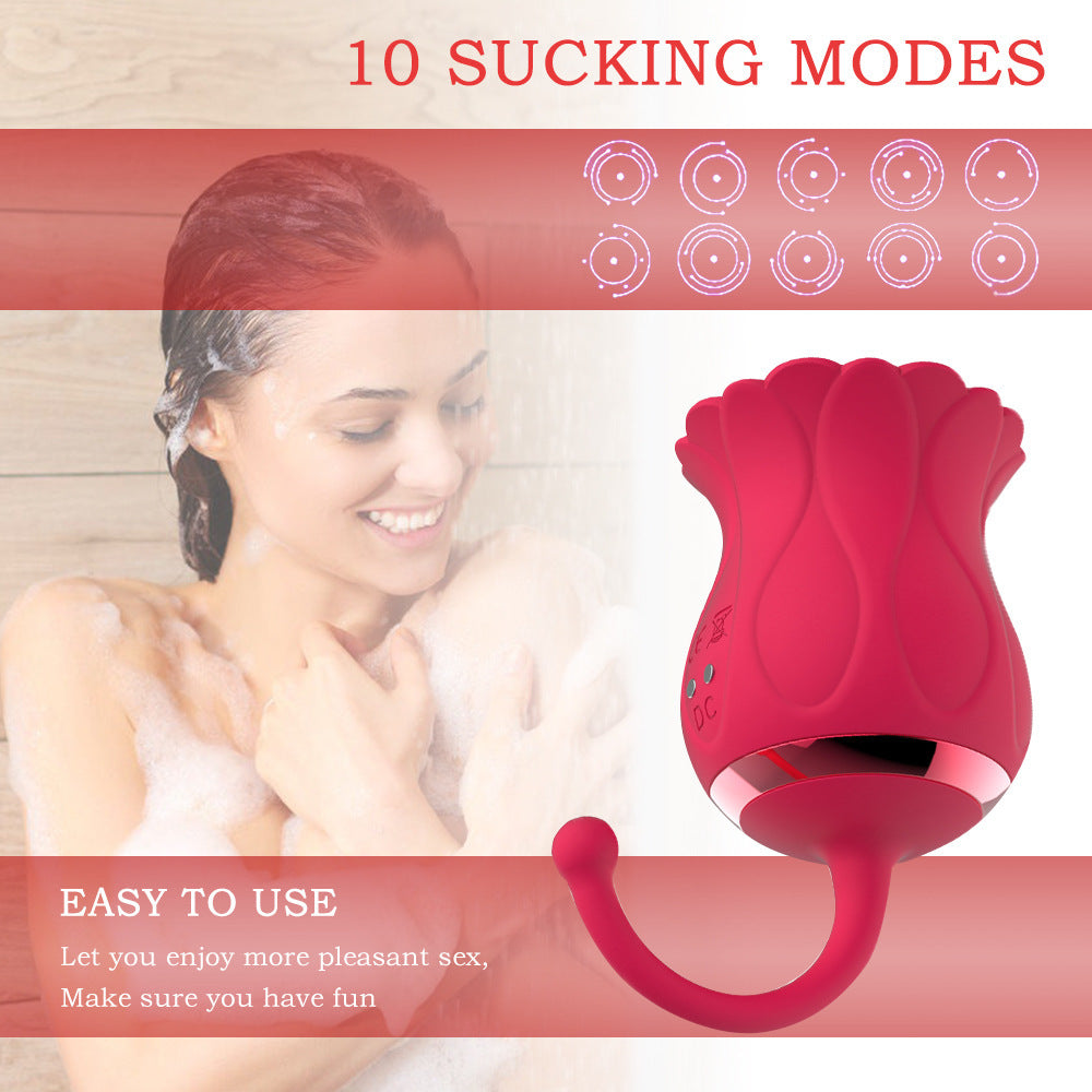 Rose Petal Vibrator Swirl Air Sucking and Teasing Clit Nipple Vibrator-Uxolclub
