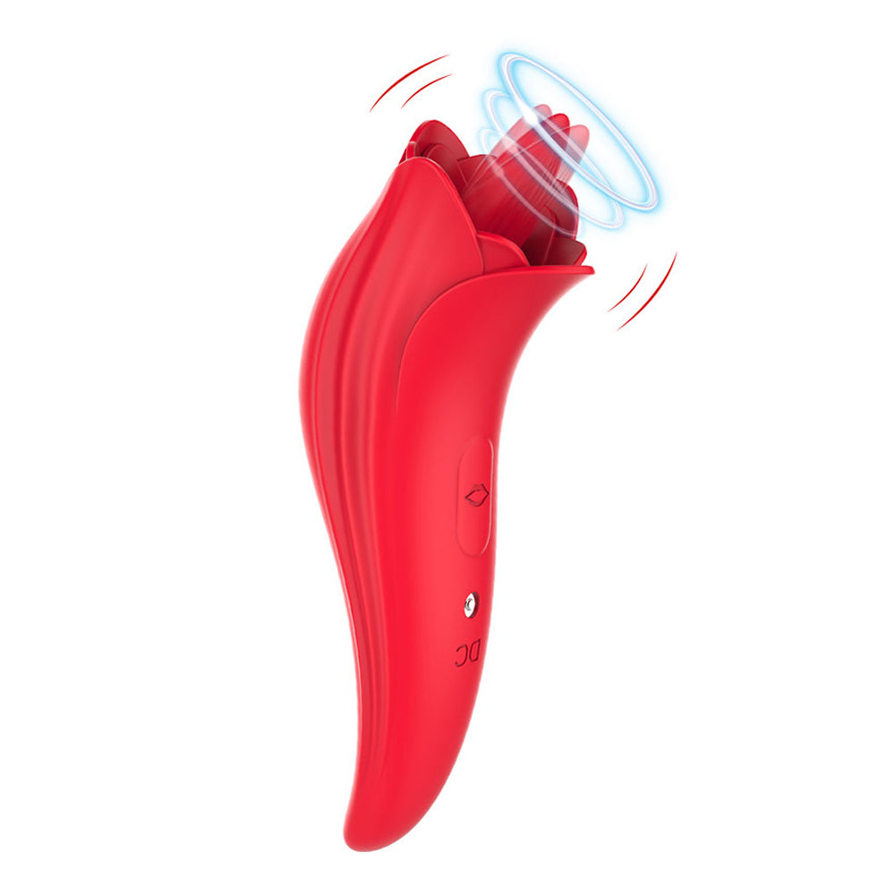 Rose Shaped Vibrating Tongue 5 Frequency Massage Rose Vibrator-Uxolclub