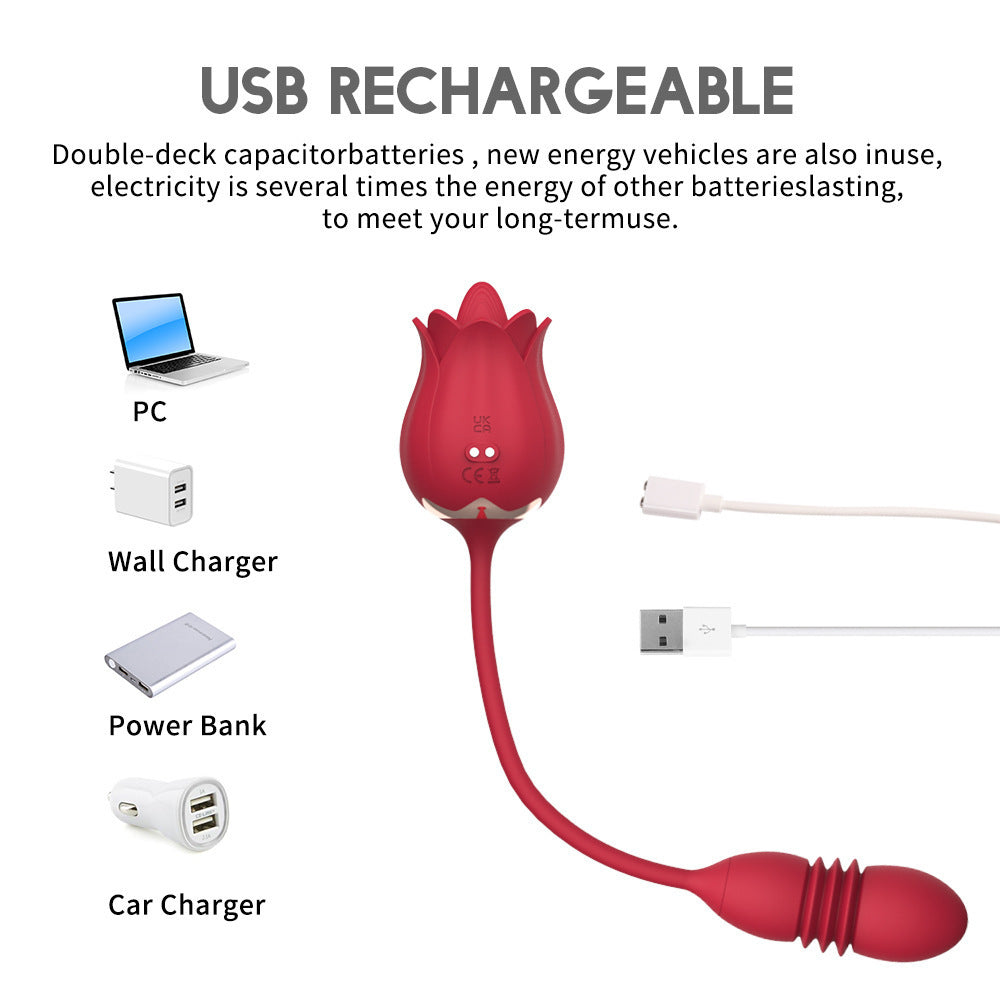 Rose Vibration Tongue Vibrator Egg Vibrator Thrusting Vibrators-Uxolclub