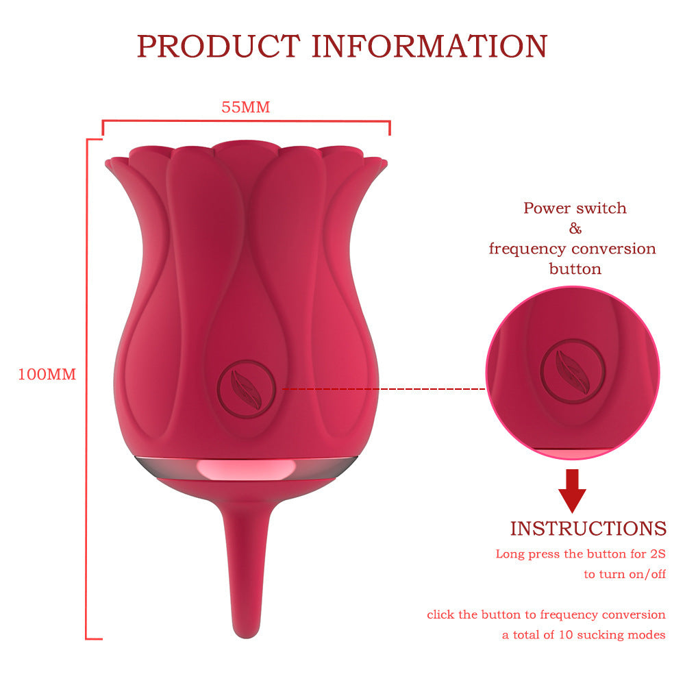 Rose Petal Vibrator Swirl Air Sucking and Teasing Clit Nipple Vibrator-Uxolclub