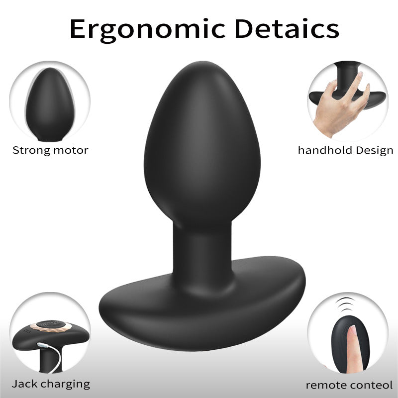 10 Frequency Electric Silicone Massage Remote Control Anal Plug-Uxolclub