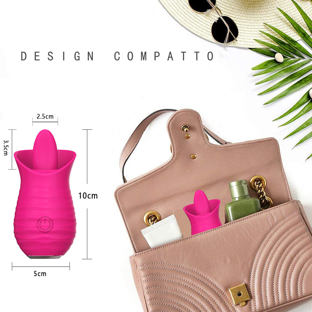 10 Frequency Tongue Vibrator Female Pink Vibrator Rose Petal Vibrator-Uxolclub