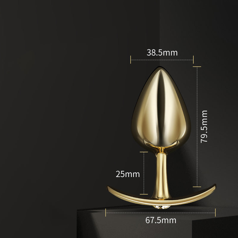 Gold Design Metal Butt Plug Stainless Steel Anal Sex Trainer-Uxolclub
