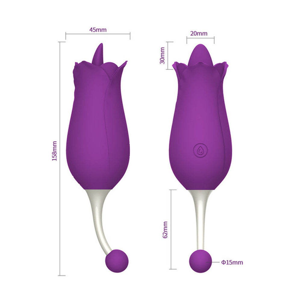 10 Frequency Vibrator Rose Tongue Licking with Vibrating Egg-Uxolclub