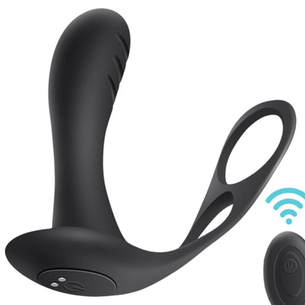 Prostate Massage Lock Fine Vvibration Wireless Remote Control Anal Plug-Uxolclub