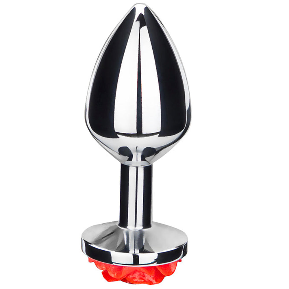 Rose Metal Butt Plug | Silver Small Anal Plug Sex Toys-Uxolclub