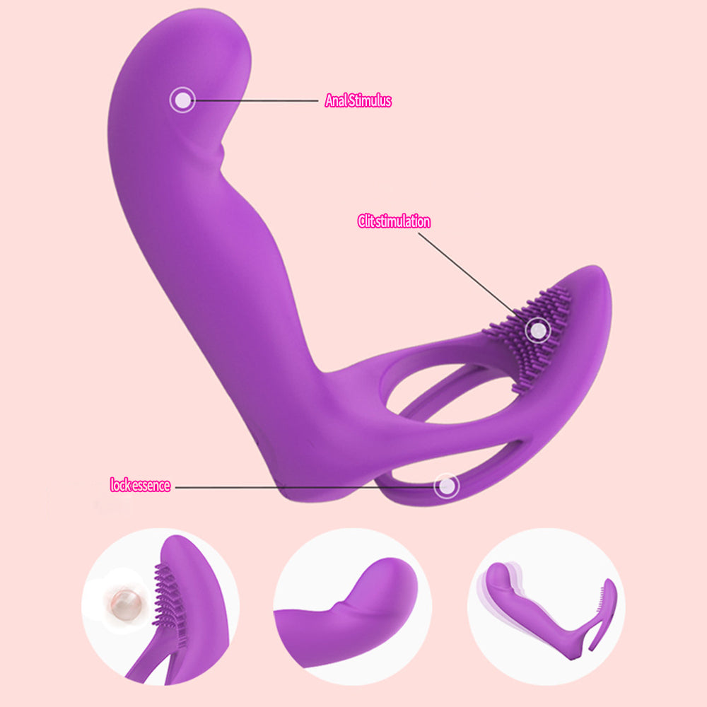 9 Frequency Silicone Vibrating Dildos with Vibrating Penis Ring-Uxolclub
