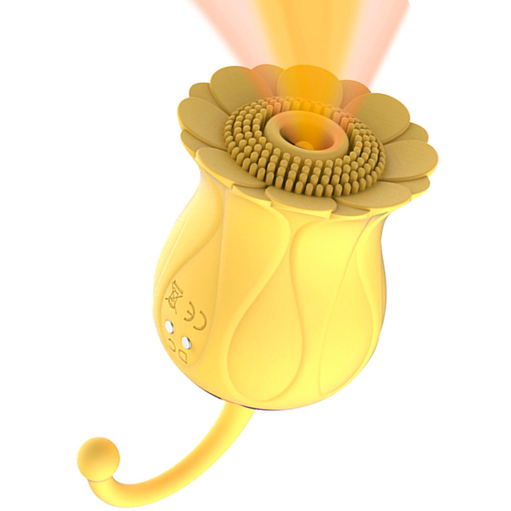 Rose Petal Vibrator Swirl Air Sucking and Teasing Clit Nipple Vibrator-Uxolclub