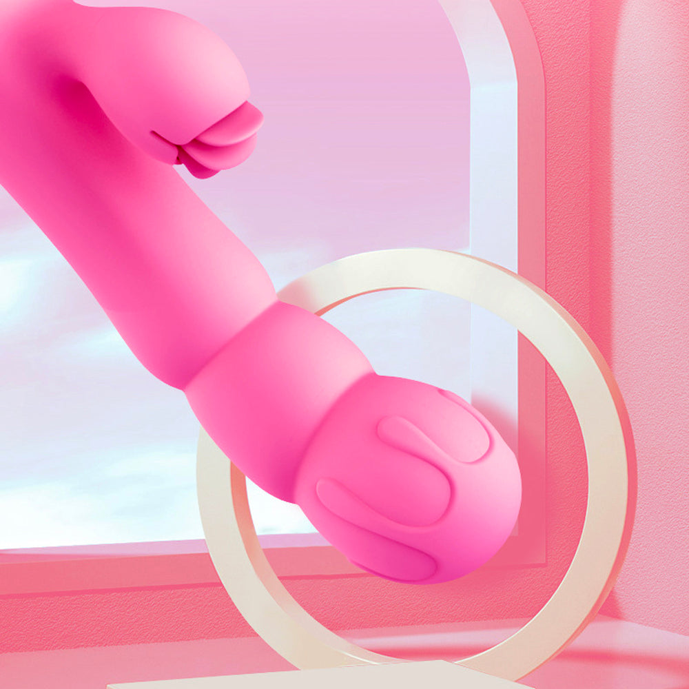 Electric Tongue Vibrator - Female Masturbators Tongue Licking Pink Dildo-Uxolclub