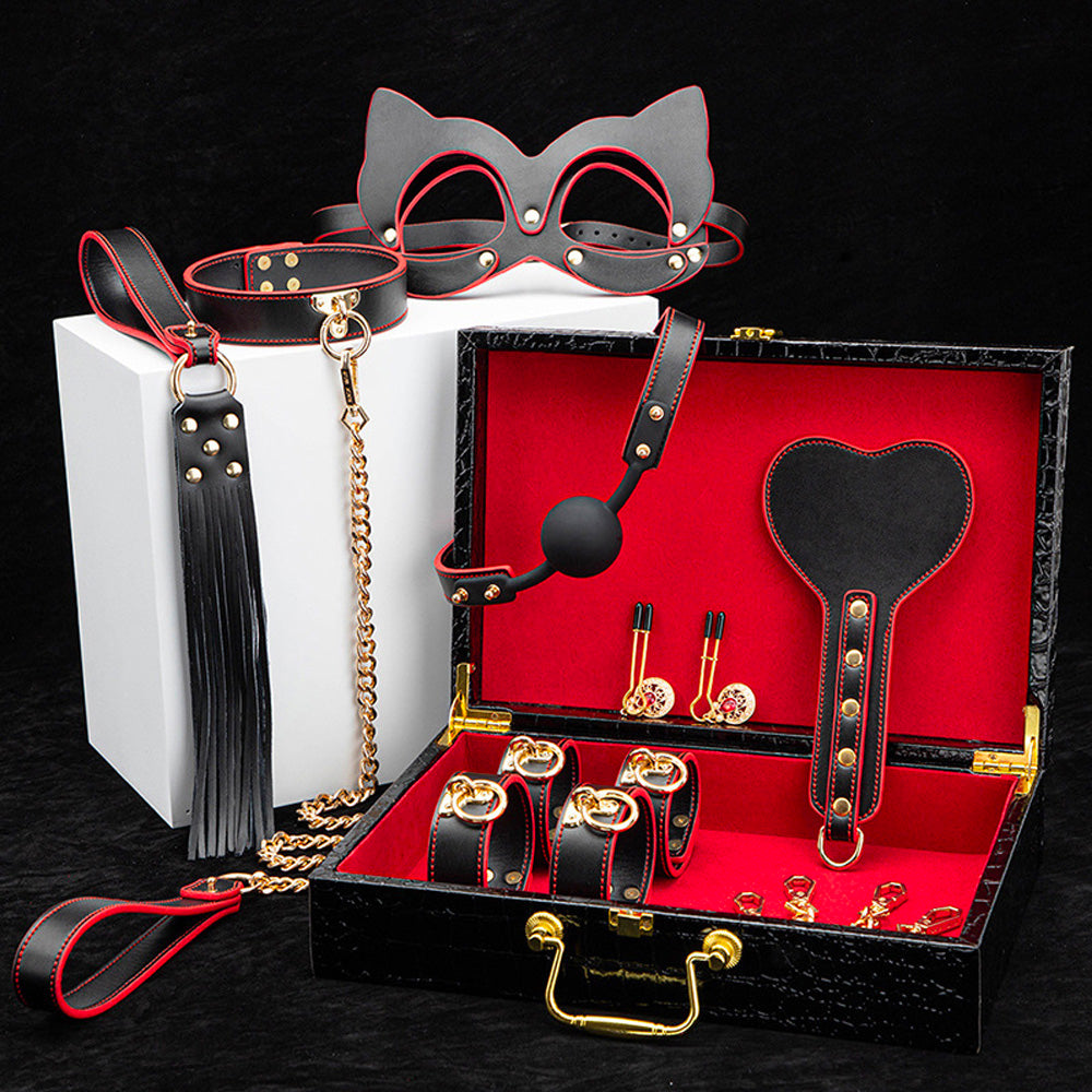 Portable Erotic Leather 8 Pieces Bundled Bondage SM Toys-Uxolclub - Best Adult Sex Toys Online Retailers