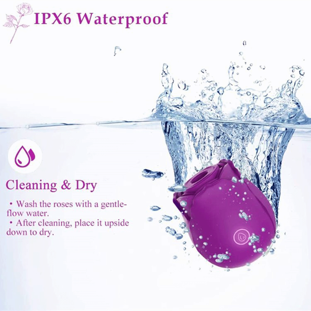 Purple Rose Suction Vibrator 7 Frequency Sucking Clit Massage Rose Toy-Uxolclub