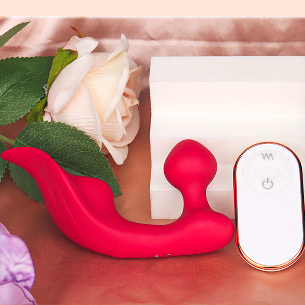 9 Band Couples Vibrator - Rechargeable Red Rose Vibrate Sex Toys-Uxolclub