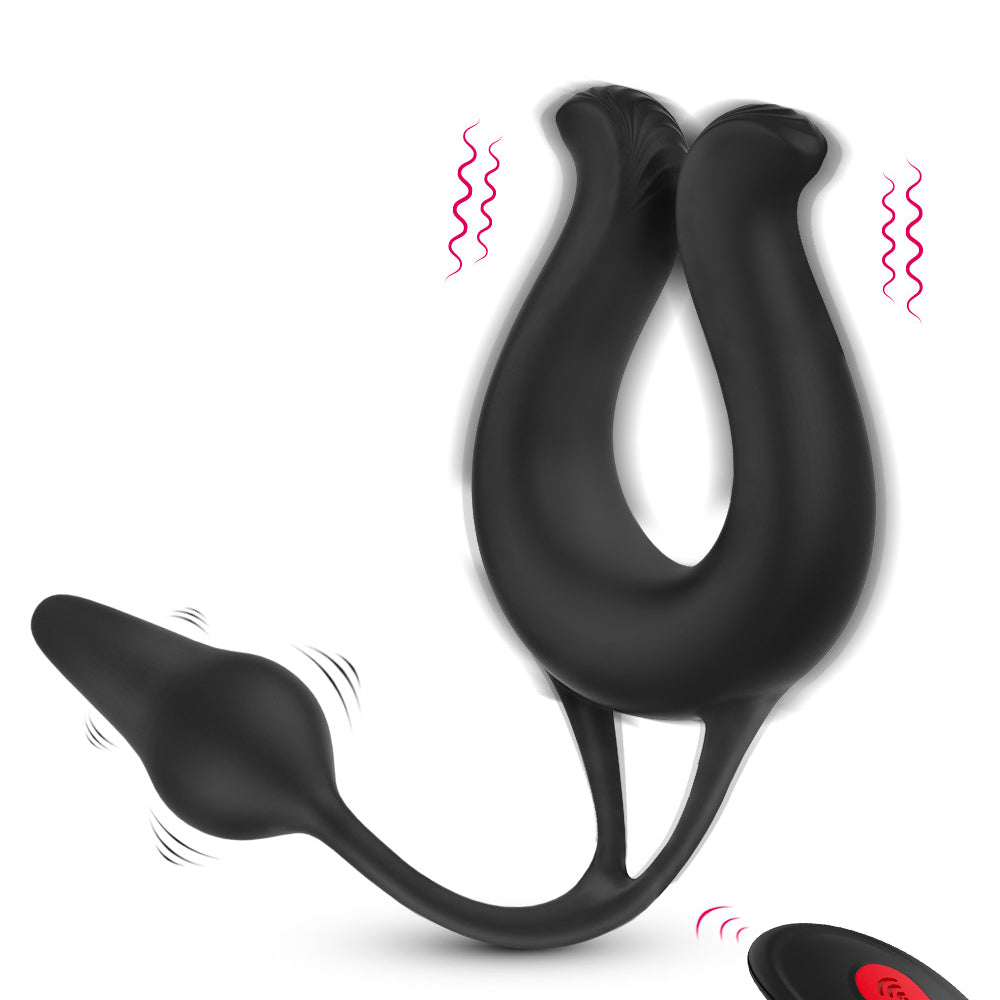 Wireless remote control men's penis ring vibrating ring-Uxolclub