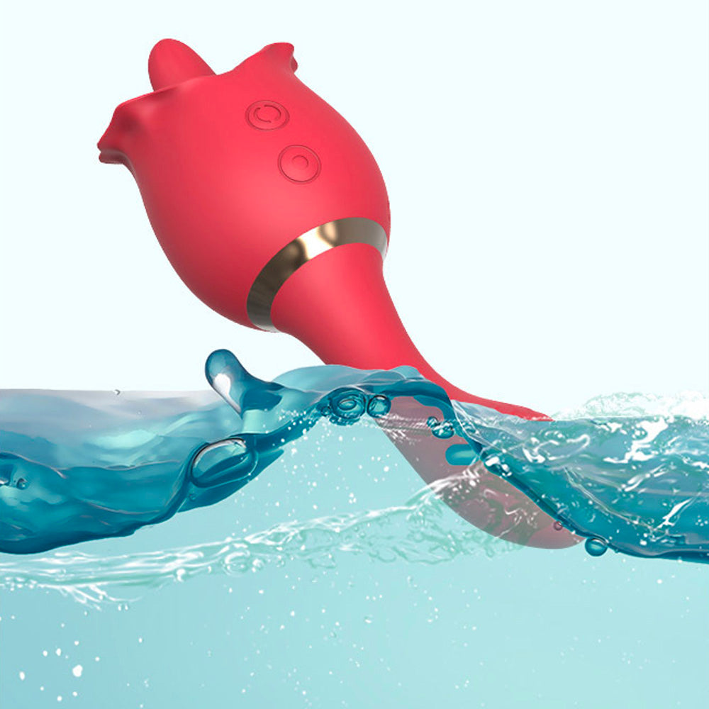 Rose Tongue Licking Vibrating Masturbator-Uxolclub