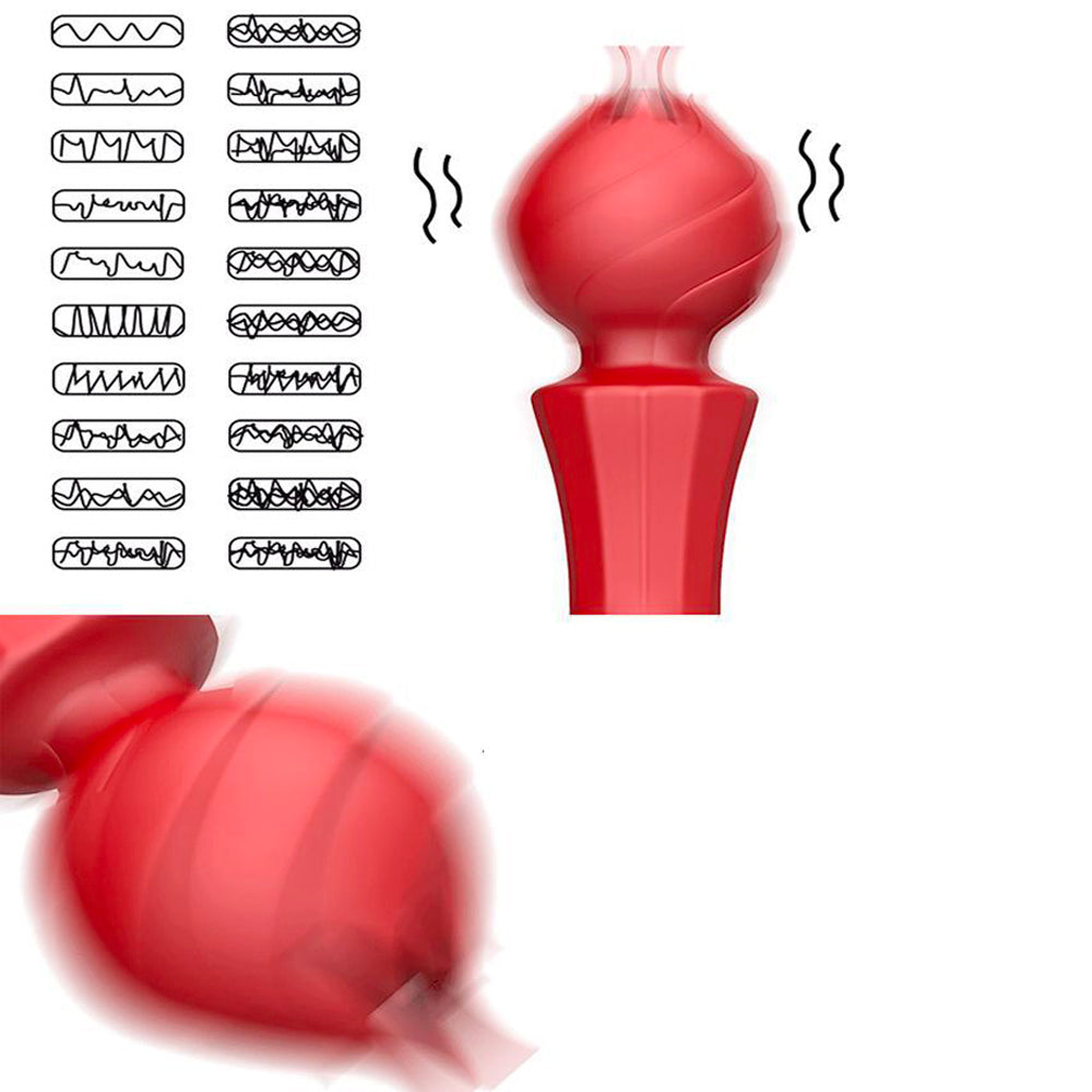 20 Frequency Vibration Mode Rose Vibrators Magic Wand Rechargeable-Uxolclub