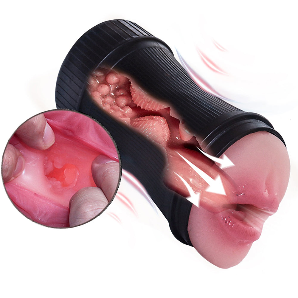 Double Head Blowjob Simulator - Vacuum Silicone Best Pocket Pussies-Uxolclub