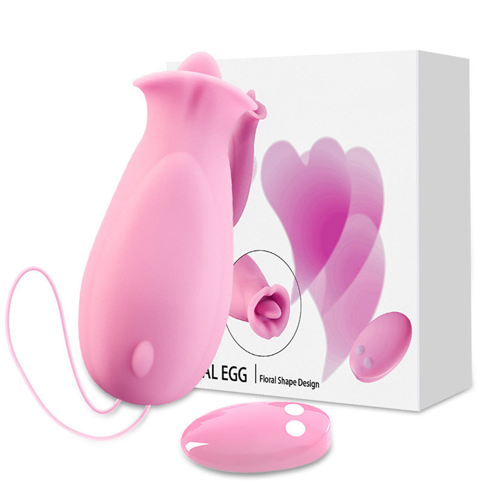 Pink Rose Vibrater Wireless Remote Masturbation Nipple Vibrator-Uxolclub