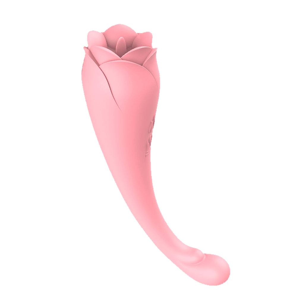Rose Vibrator Rose Dildos Sex Toy Nipple Vibrator - Tongue Licking and Clit Sucking-Uxolclub