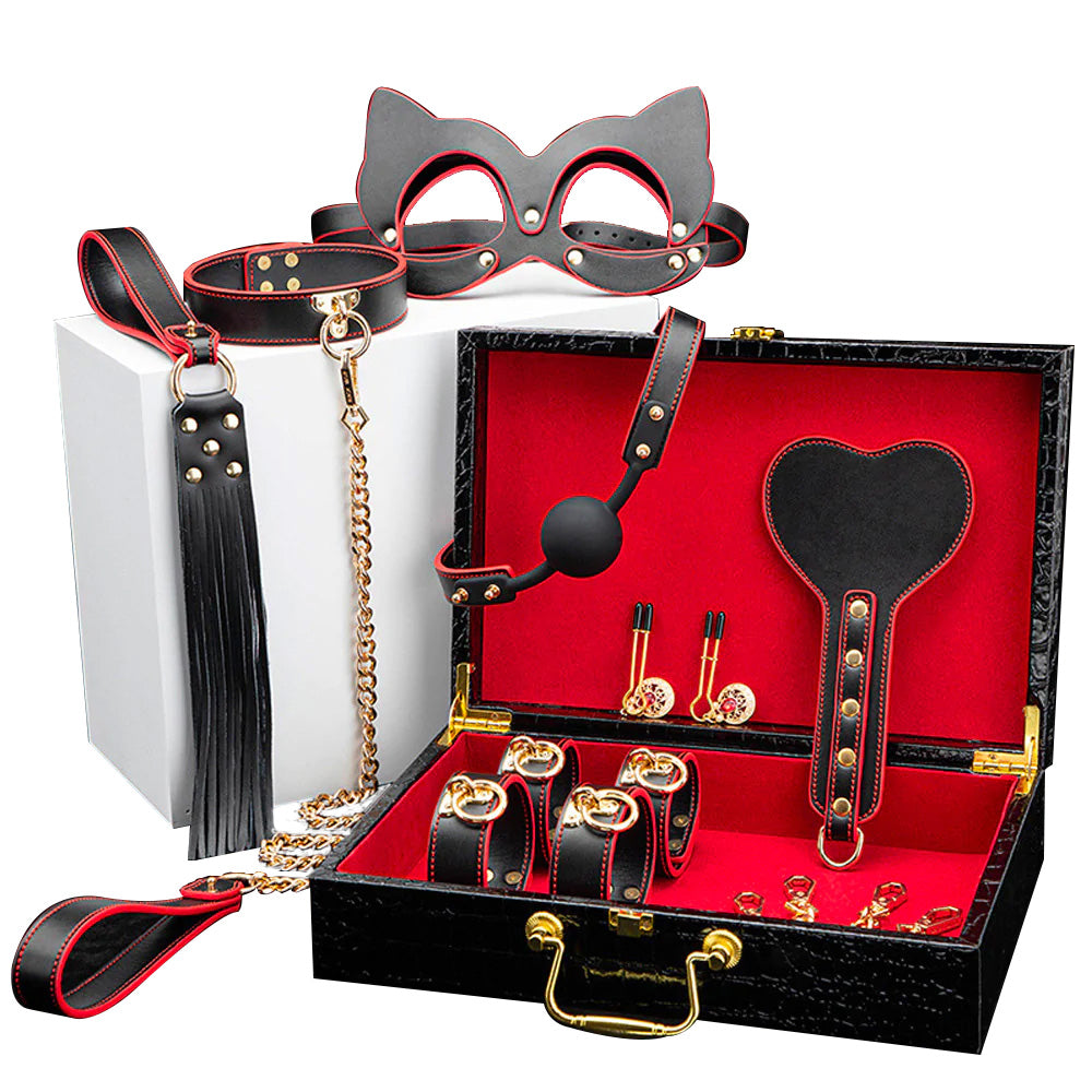 Portable Erotic Leather 8 Pieces Bundled Bondage SM Toys-Uxolclub - Best Adult Sex Toys Online Retailers