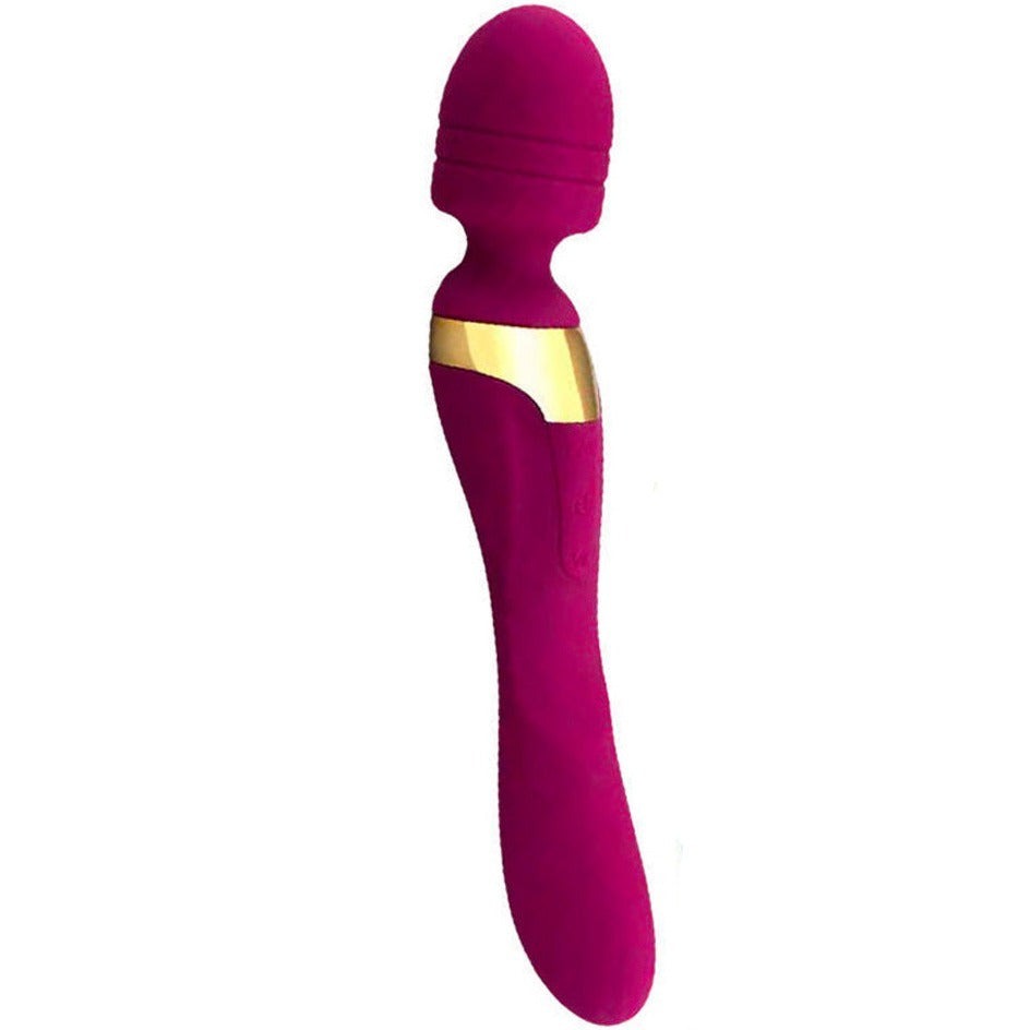Double Head Magic Wand Rechargeable with Vibrating Dildos-Uxolclub