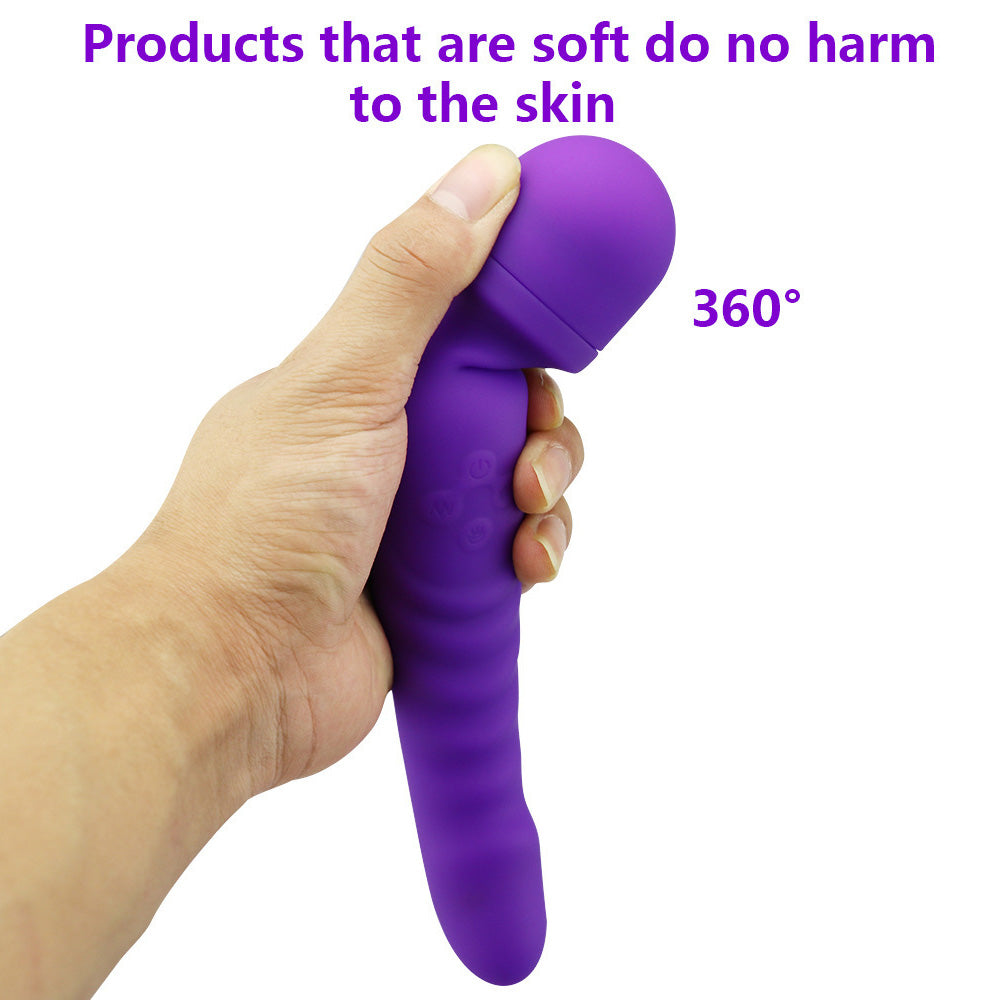 Magnetic Magic Wand Rechargeable  Silicone Vibrating Dildos-Uxolclub