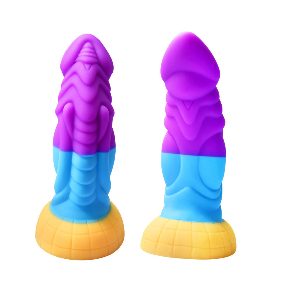 Thick Rainbow Dildo Heterosexual Fantasy Alien Dildo-Uxolclub