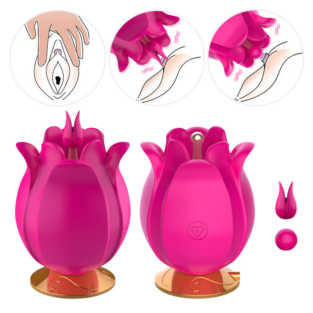 Rose Multi-Frequency Vibrating Egg Female  Orgasm Masturbation Massager-Uxolclub
