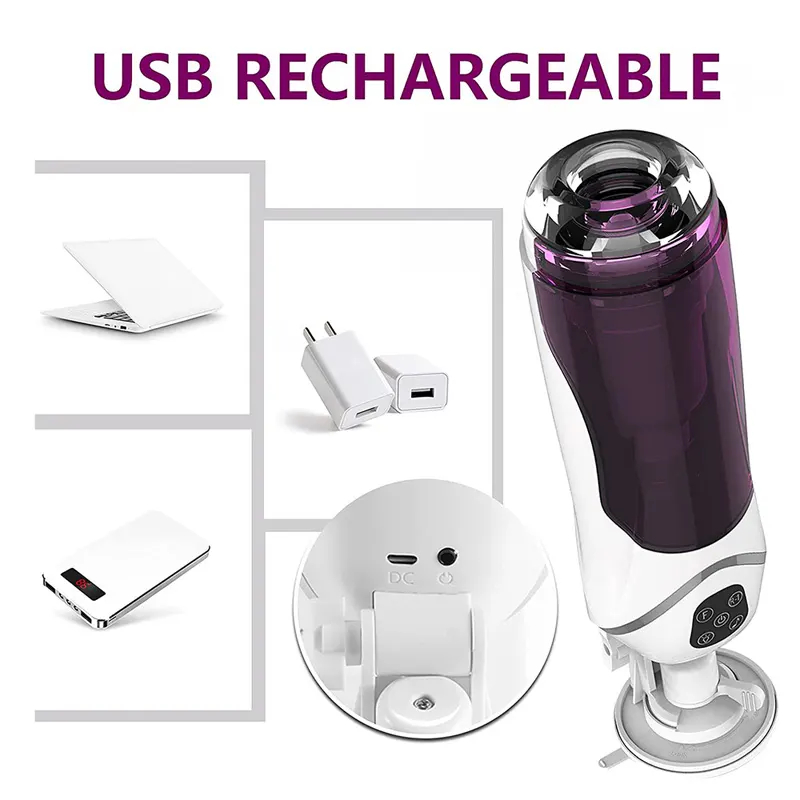 10 shock 10 Speed Thrust Automatic Masturbator Built-in Suction Cup