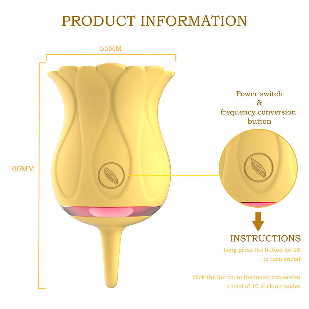 Rose Petal Vibrator Swirl Air Sucking and Teasing Clit Nipple Vibrator-Uxolclub