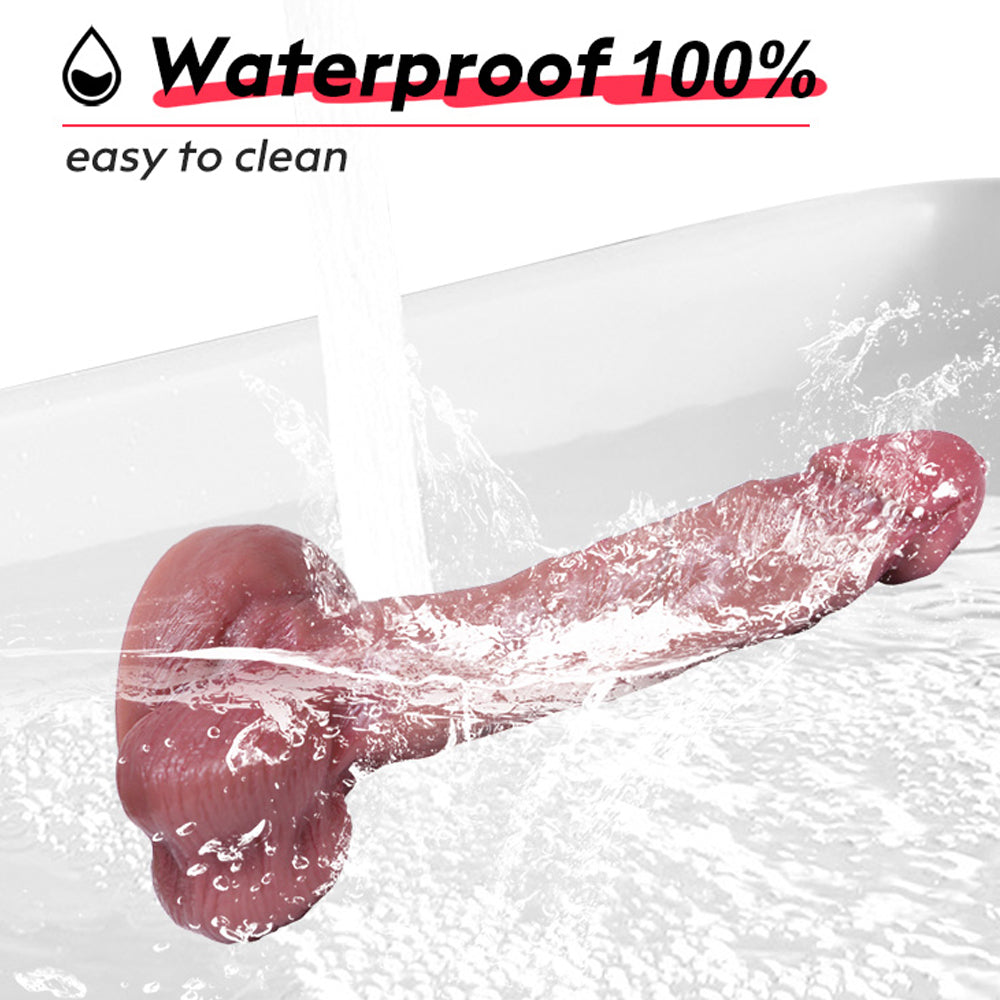 Realistic Dark Brown Dildo Double Silicone Sucker Allovers Dildo-Uxolclub