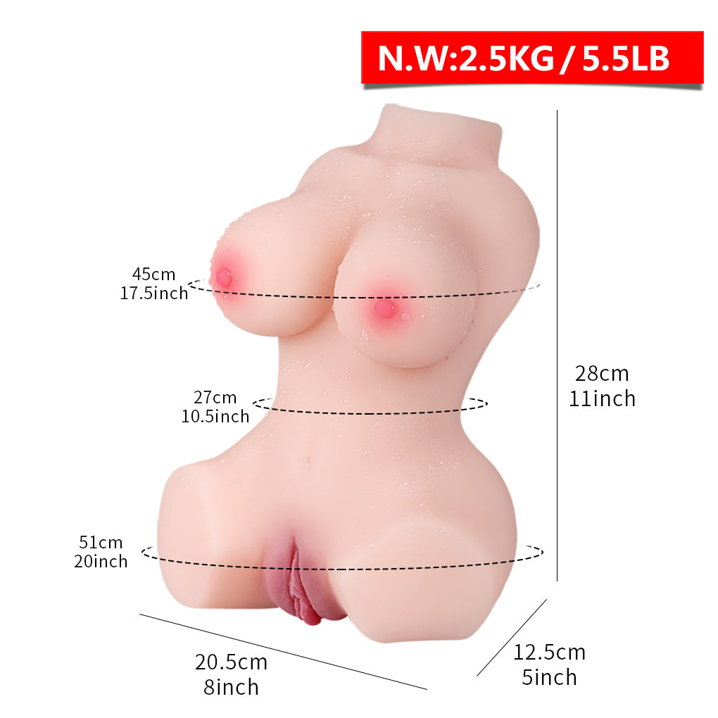 3 In 1 Torso Masturbator Love Doll Pocket Pussy, Ass Male Sex Toys