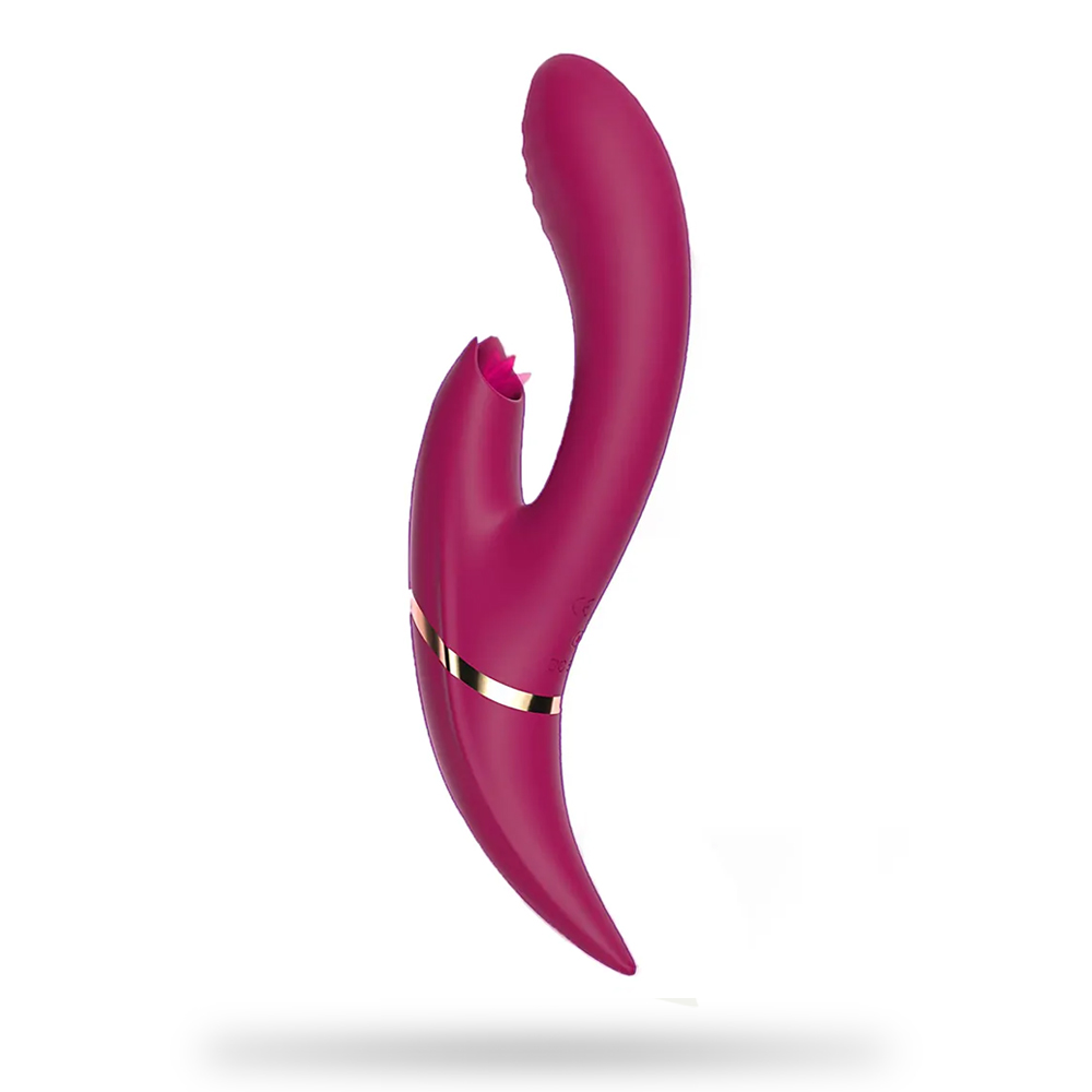 Purple Vibrator Bendable Tongue Licking Waterproof