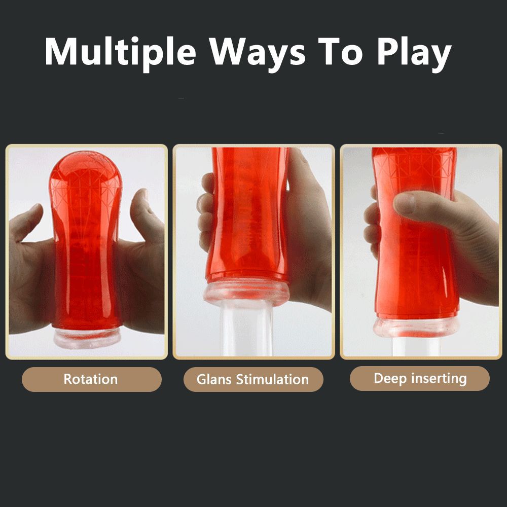 Silicone Masturbation Cup Suction Transparent Blowjob Toy-Uxolclub