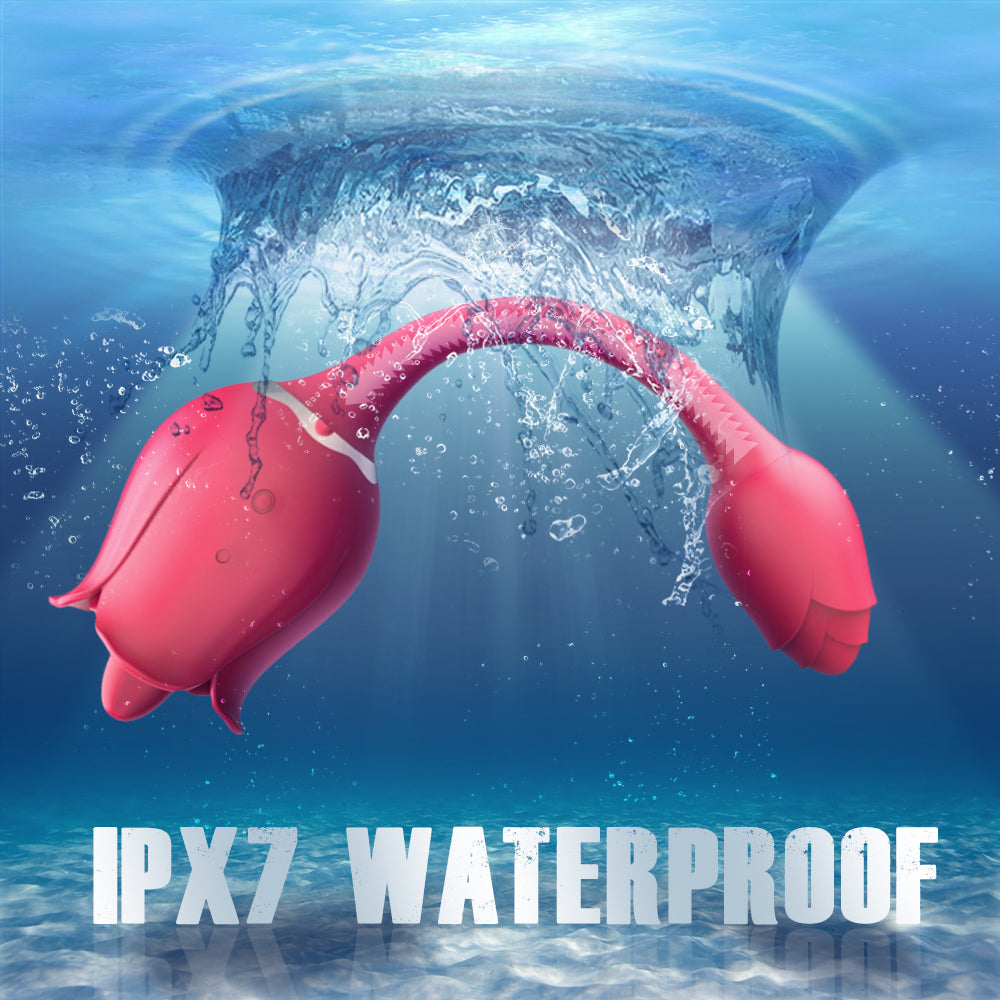 Portable Double Head Rose Vibrator Tongue Vibrator Female Masturbator-Uxolclub