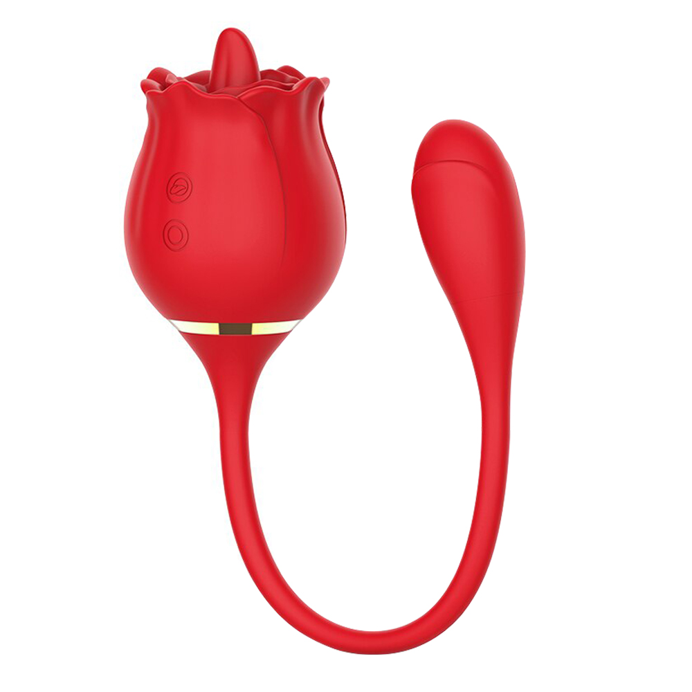 10 Frequency Rose Vibrators with Vibrating Tongue & Vibrating Egg