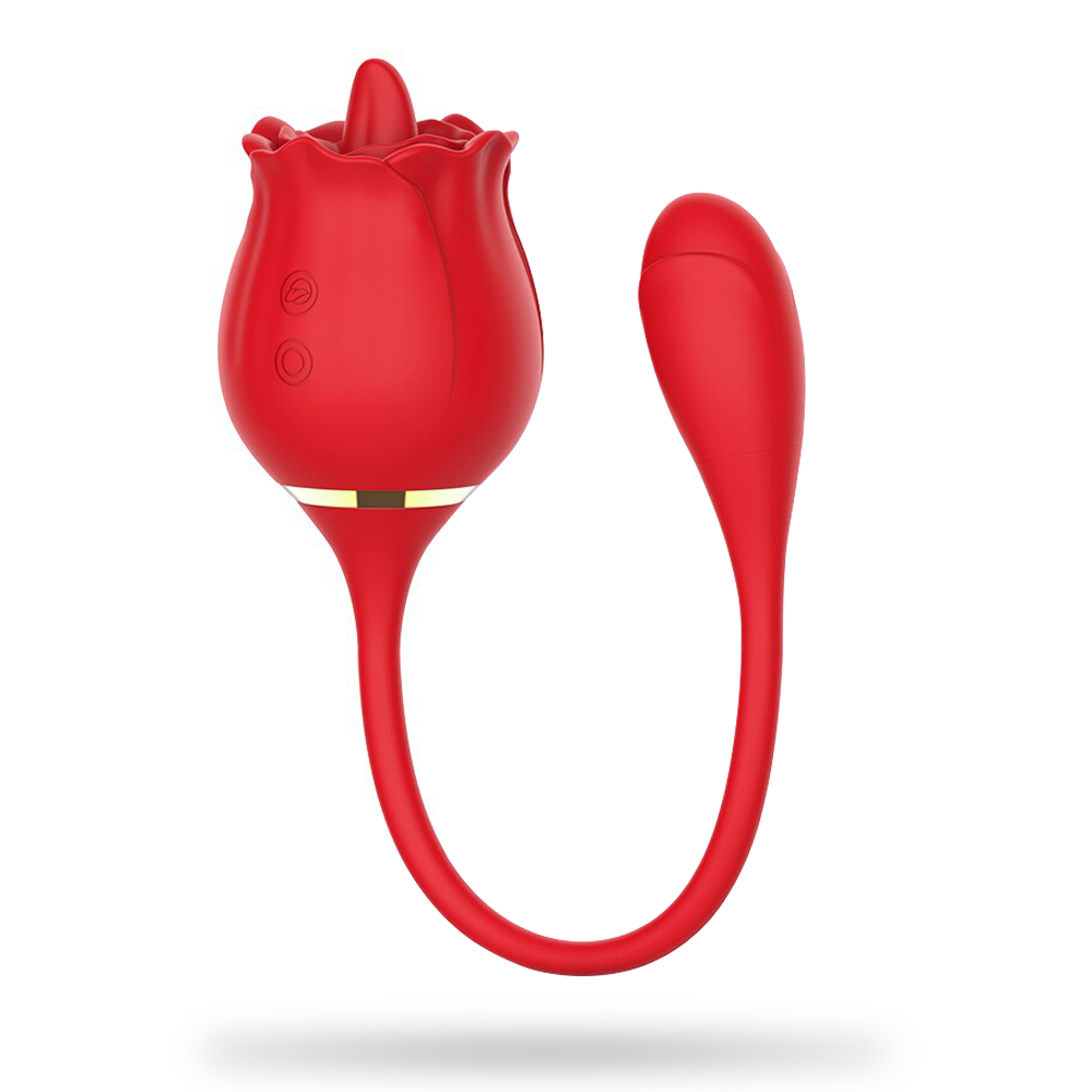 10 Frequency Rose Vibrators with Vibrating Tongue & Vibrating Egg