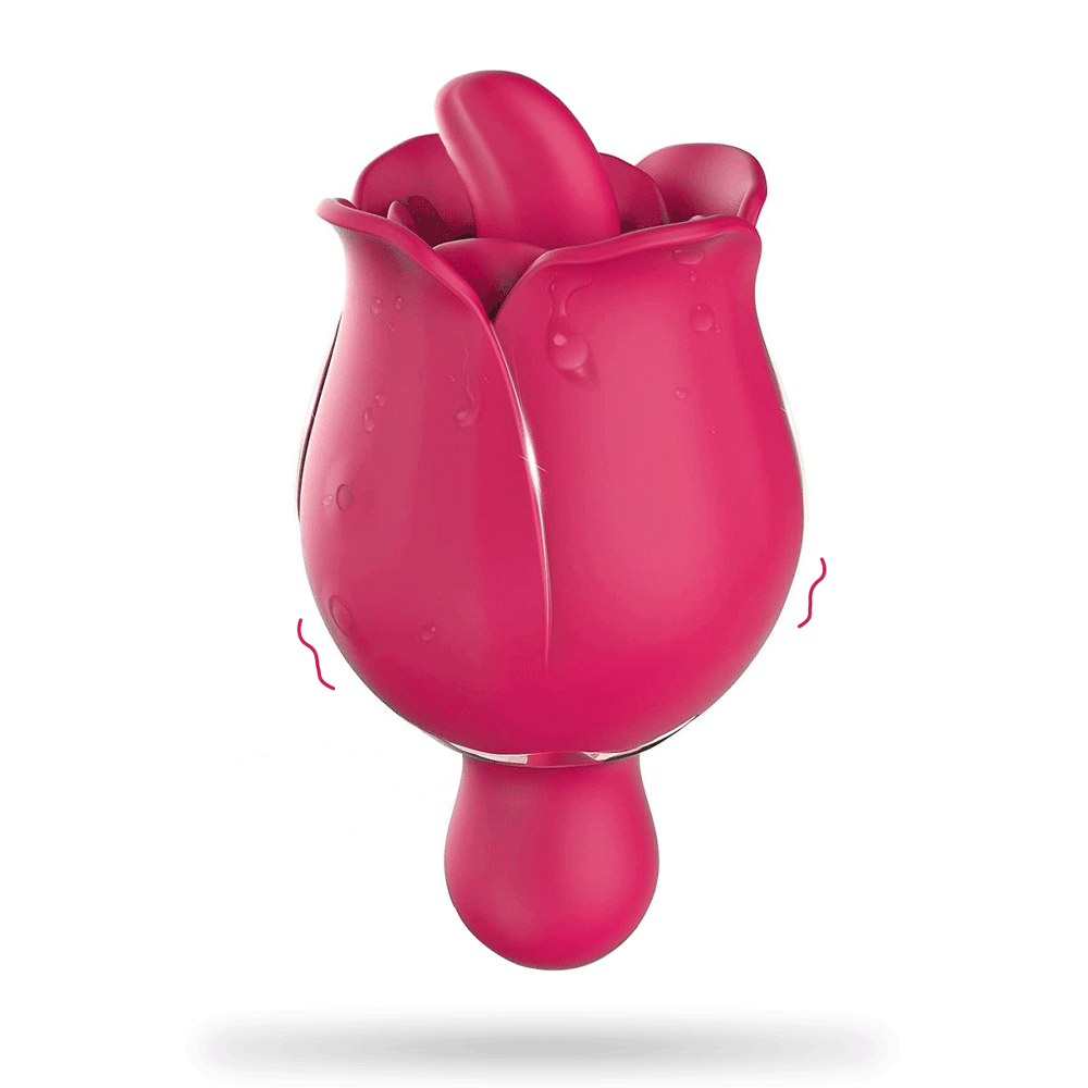 9 Frequency Rose Vibrators Vibrating Tongue Clitoris Stimulator