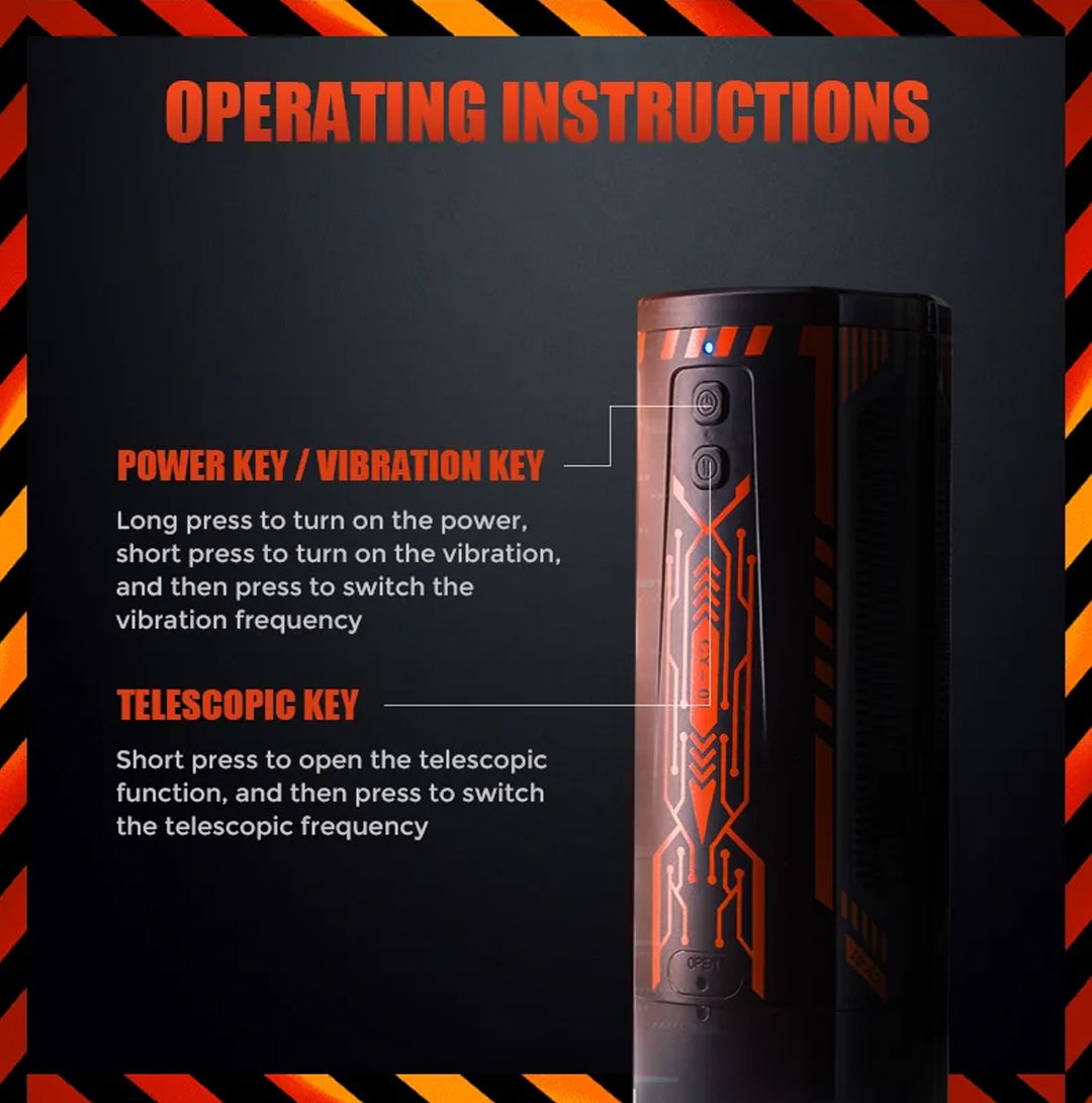 Mecha Warrior Cy-01 3-in-1 Retractable And Vibrating Clip Suction Masturbation Cup-Uxolclub