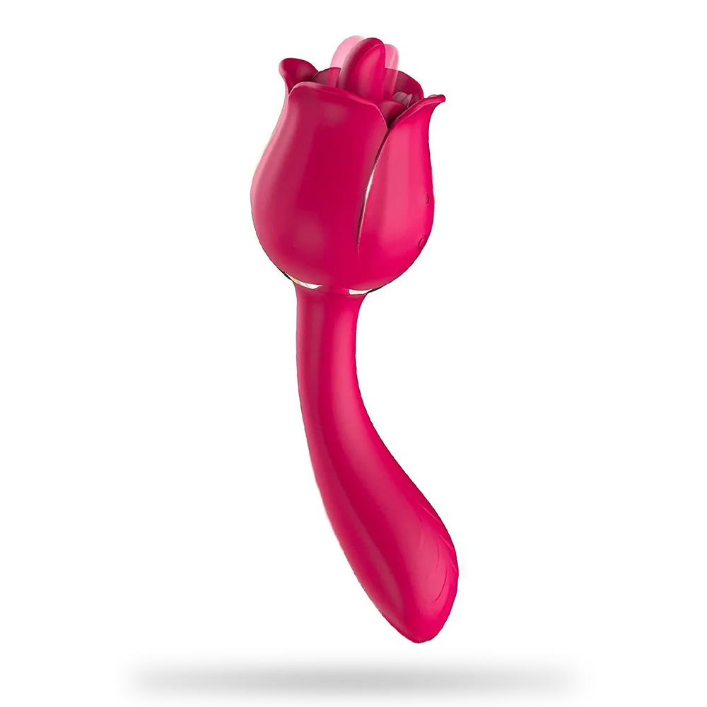 2 In 1 Rose Tongue Licking Female Vibrator