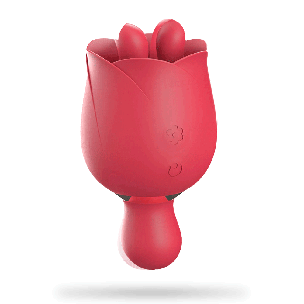 2 in 1 Rose Sex Toy for Women Clit Tongue Licking Rose Vibrator