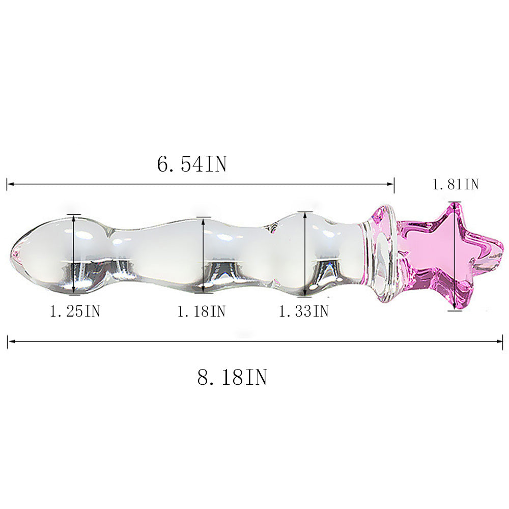 Pull Beads Crystal Glass Dildo Masturbator Butt Plug-Uxolclub