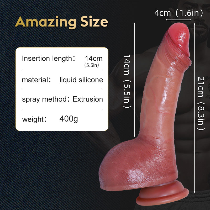 Double Silicone Squirt Allovers Dildo - Extra Thick Telescoping Dildo-Uxolclub