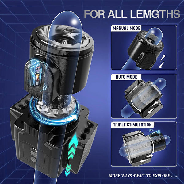 Telescopic Rotating Vibration Electric Camera Masturbation Cup