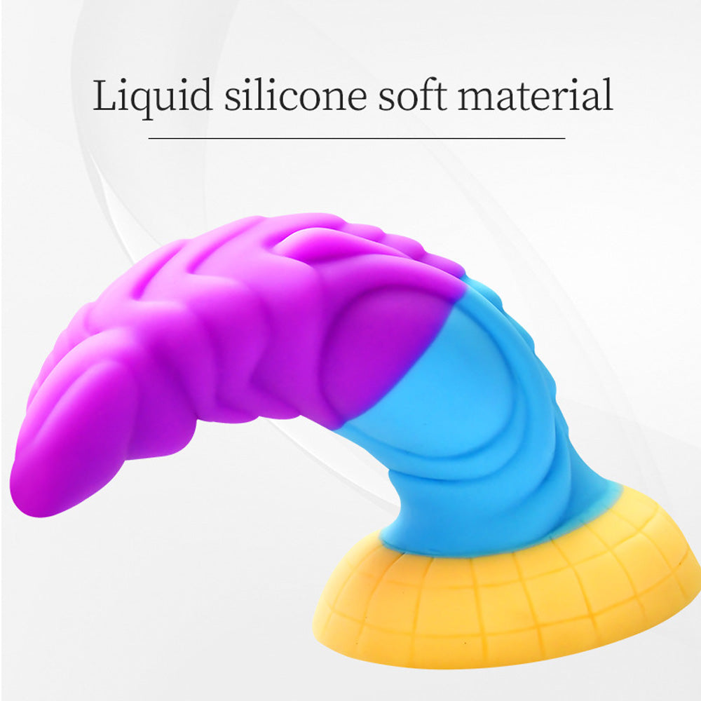Thick Rainbow Dildo Heterosexual Fantasy Alien Dildo-Uxolclub
